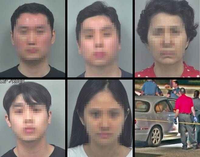 미국 내 한인 종교단체 ‘그리스도의 군사’ 변사사건과 관련해 기소된 한인 용의자 6명 전원이 현지 법원에서 살인 등 주요 혐의에 대한 기각 결정을 받았다. 왼쪽 위부터 차례대로 이씨 형제(26·22)와 모친 이씨(54), 사촌 이씨(26·남), 3형제 중 장남의 약혼녀인 이씨(25), 사건 현장. 귀넷카운티경찰 자료