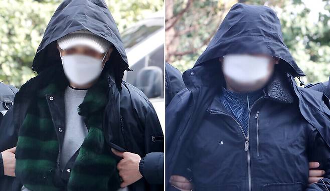 ▲ 90대 노모를 때려 숨지게 한 혐의를 받는 60대 딸과 이를 방조한 사위가 26일 인천 미추홀구 인천지방법원에서 열린 구속 전 피의자 심문(영장실질심사)에 출석하고 있다. /박준엽 수습기자 jun010209@incheonilbo.com