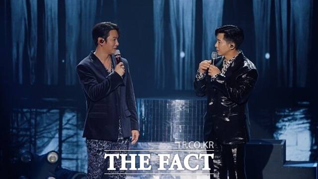 25일 '오승혁의 '현장''이 찾은 서울 광진구 군자동 세종대학교 대양홀. 가수 환희가 전국 투어 콘서트 'Two Be Continued'의 피날레를 화려하게 장식했다. 공연에 게스트로 등장한 브라이언이 환희와 함께 대화를 나누고 있다. /BT엔터테인먼트