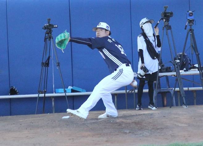 28일 첫 피칭을 시작한 타무라. 시드니=김식 기자