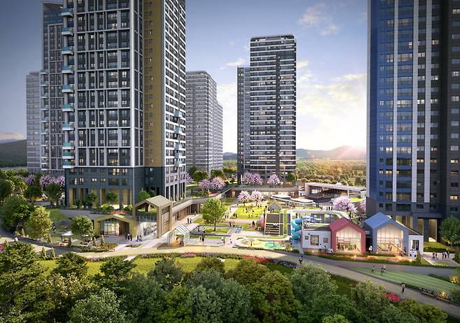 우미건설 컨소시엄이 우선협상대상자로 선정된 경기 구리갈매 실버스테이 1기 시범사업 예상도. /사진=우미건설