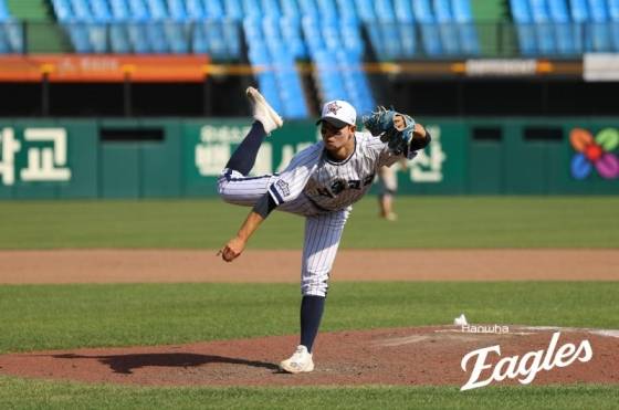2024년 한화이글스배 고교 vs 대학 올스타전 출전 당시 양수호 투구 모습. /사진=한화 이글스 제공
