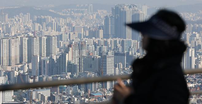 서울 남산에서 바라본 아파트 단지 모습. /뉴스1