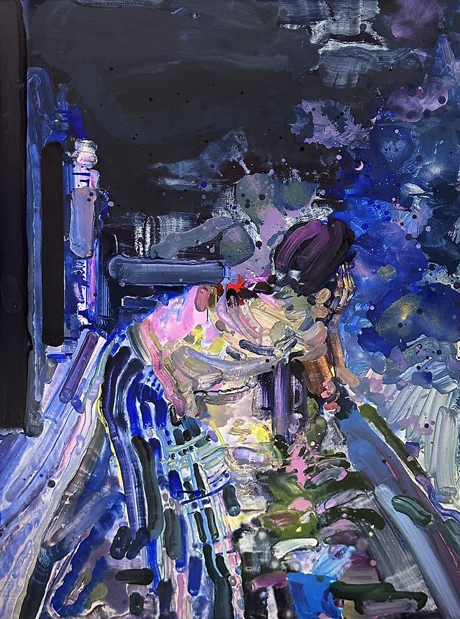 권효선. '핑크문', 130x97cm, Oil on canvas, 2025 (하랑갤러리 제공)