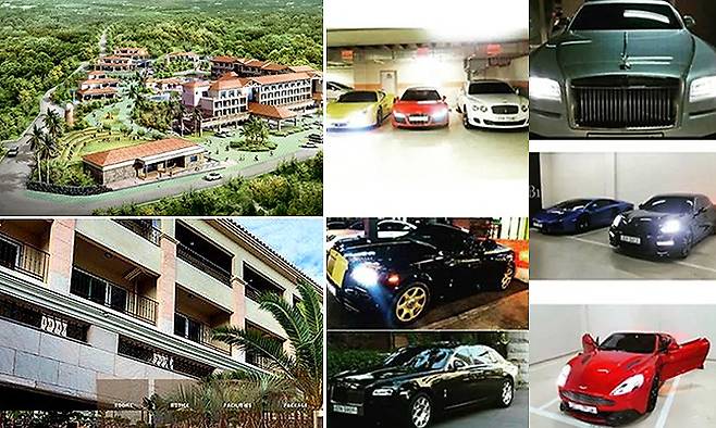 부동산 투자에서도 두각을 나타낸 김준수. 약 285억원을 투자한 제주 토스카나 호텔(왼쪽)과 수십억원대 슈퍼카 컬렉션은 그의 압도적인 현금 동원력을 입증하는 포트폴리오다. 씨제스엔터테인먼트 제공, 김준수 인스타그램