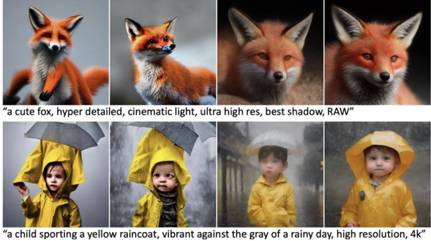 삼성전자와 노타의 이미지 생성 모델 ‘엣지퓨전’(맨 오른쪽 열)으로 이미지 생성 품질을 개선한 모습. 사진 제공=노타