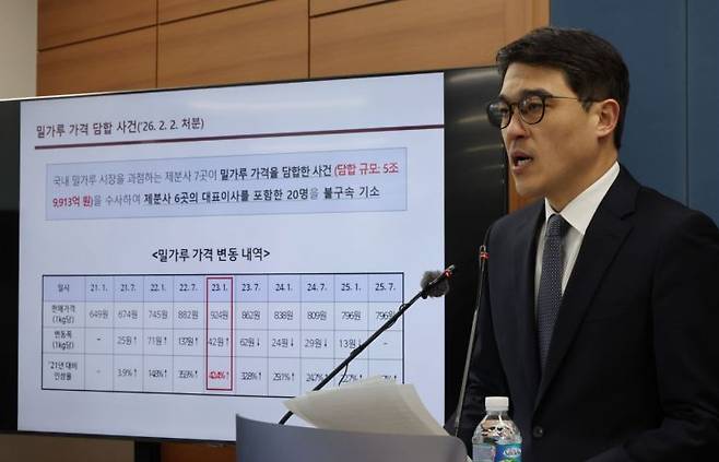 2일 서울 서초구 서울고검에서 나희석 서울중앙지검 공정거래조사부 부장검사가 서민경제 교란사범 집중 수사 결과를 발표하고 있다. 연합뉴스
