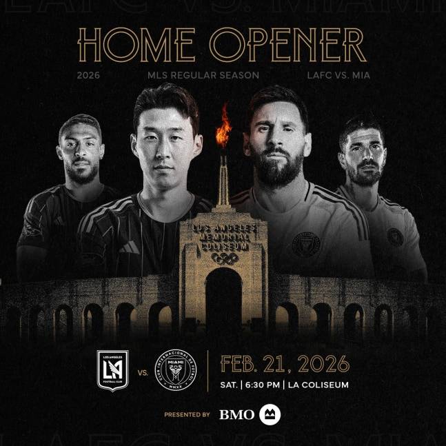 로스앤젤레스(LA)FC와 인터 마이애미는 내달 22일 오전 11시 30분(한국시간) 2026시즌 MLS 개막전에서 격돌한다. /사진=LAFC SNS 캡처