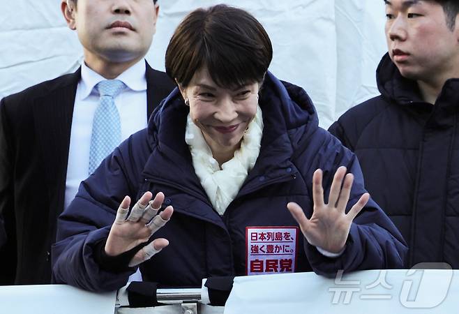 다카이치 사나에 일본 총리가 3일 사이타마현 도코로자와에서 열린 조기총선 유세에 참석했다. 2026.2.3 ⓒ 로이터=뉴스1