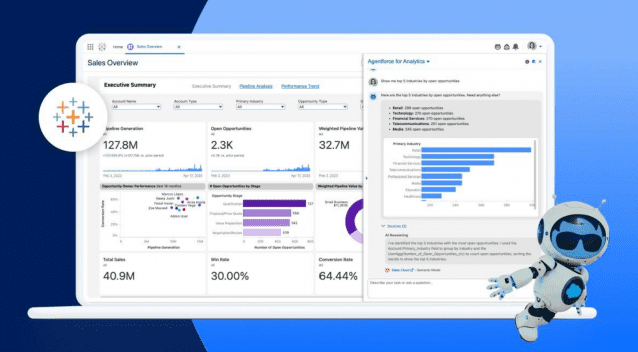 태블로는 데이터 준비부터 분석, 의사결정까지 전 과정에 AI 에이전트를 적용했다. (싸진=태블로)