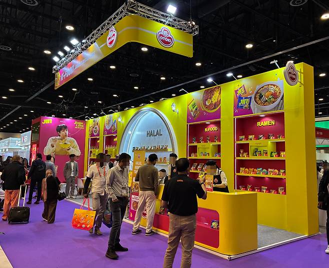 지난달 27일 아랍에미리트(UAE) 두바이에서 열린 중동·아프리카 최대 국제 식품 박람회 ‘걸푸드(Gulfood) 2026’에 참가한 오뚜기 부스 외관. /독자 제공