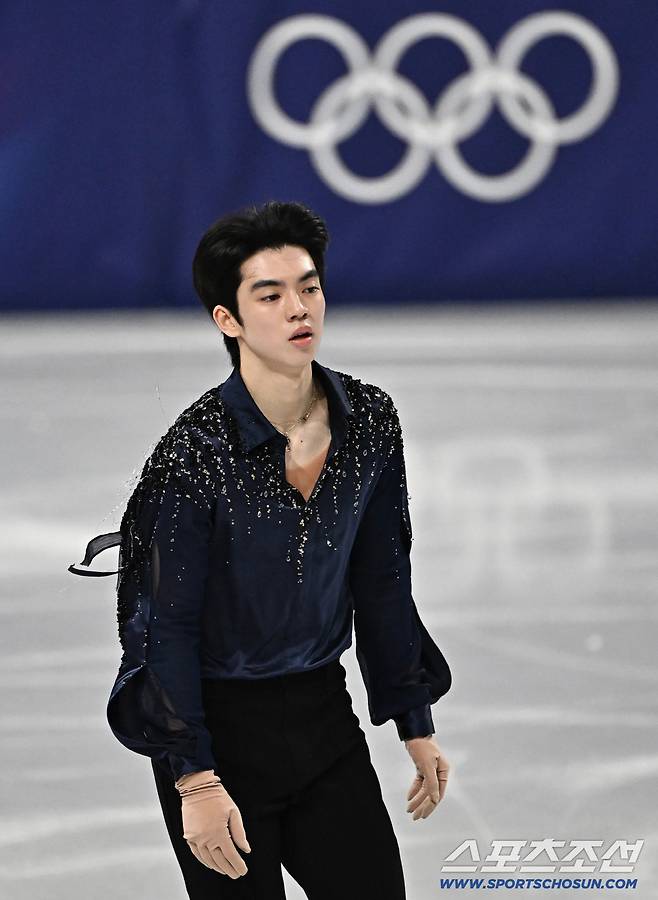 8일 이탈리아 밀라노 아이스스케이팅 아레나에서 열린 피겨 팀 이벤트 남자싱글. 연기를 펼치고 있는 차준환. 밀라노(이탈리아)=송정헌 기자songs@sportschosun.com/2026.02.08/