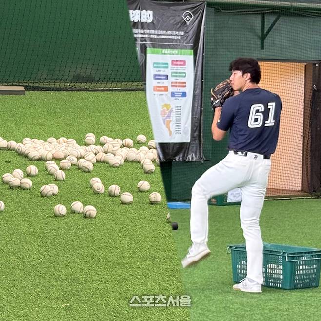 최충연이 망투를 하고 있는 모습. 타이난 | 박연준 기자 duswns0628@sportsseoul.ocm