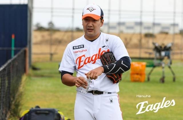 호주 멜버른 스프링캠프에서 훈련하고 있는 권민규. 사진=한화 제공