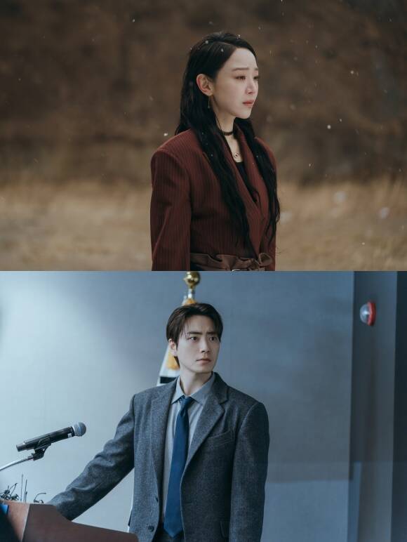 배우 신혜선과 이준혁이 tvN '비밀의 숲' 이후 8년 만에 재회한 가운데 각각 사라킴과 무경으로 분해 작품의 팽팽한 긴장감을 완성했다. /넷플릭스