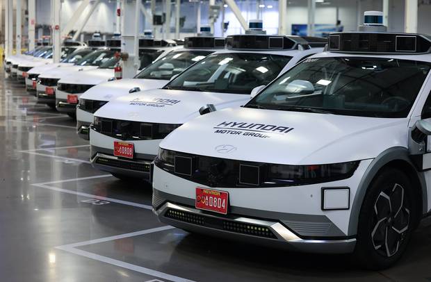 현대차그룹이 모셔널과 함께 개발한 아이오닉5를 기반으로 한 로보택시. 연합뉴스