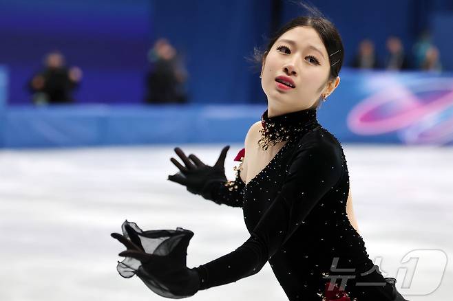 피겨 이해인이 19일(현지시간) 이탈리아 밀라노 아이스스케이팅 아레나에서 열린 2026 밀라노·코르티나담페초 동계올림픽 피겨 스케이팅 여자 싱글 프리 스케이팅에서 연기를 펼치고 있다. 2026.2.20 ⓒ 뉴스1 김진환 기자