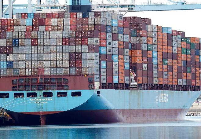 미 LA항 수출선박 모습 / 사진=AFP 연합뉴스