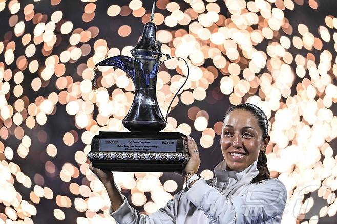 제시카 페굴라가 22일(한국시간) WTA 투어 두바이 듀티프리 챔피언십 우승을 차지했다. ⓒ AFP=뉴스1