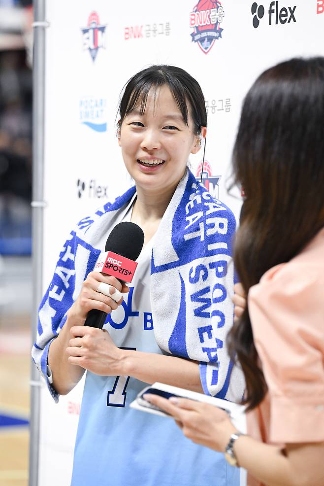 22일 부산 BNK 원정 경기를 승리로 이끈 신지현. WKBL 제공