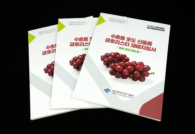경북농업기술원이 발간한 글로리스타 재배 지침서 모습. 사진 경북도