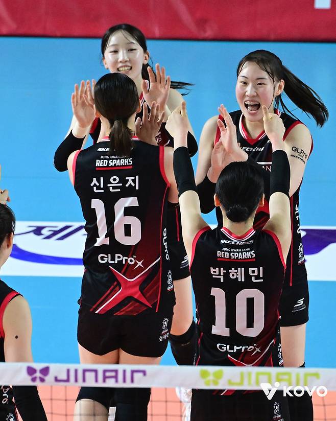 정관장 세터 최서현(왼쪽)과 아웃사이드 히터 박여름. 제공 | 한국배구연맹