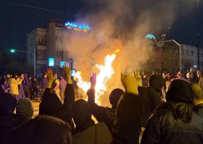 이란 반정부 시위 현장 자료사진. AP 연합뉴스