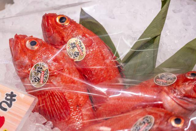 삿포로 중앙도매시장 장외시장 수산물 매장의 홍살치.