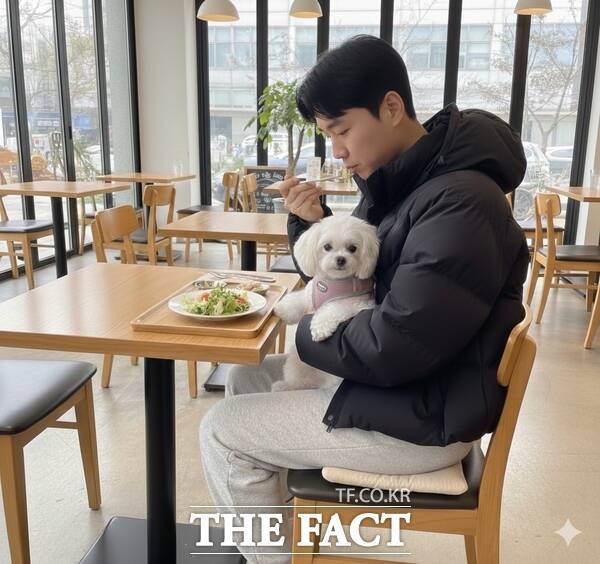 계룡시는 3월부터 반려동물의 식당 동반 출입이 법적으로 허용된다고 밝혔다. AI 생성 사진. /계룡시
