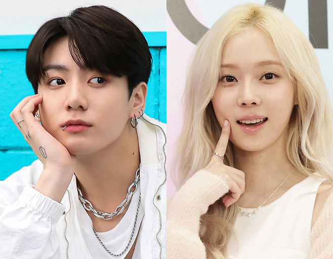 방탄소년단 정국과 열애설이 난 에스파 윈터.