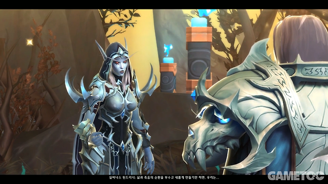 불공평한 운명의 굴레를 깨는 것이 본래 실바나스의 목적이었다 (사진=어둠땅 인게임 컷씬)