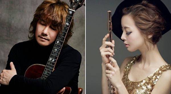 오는 18일 열리는 한밤의 유U;콘서트에 출연하는 가수 김장훈(왼쪽)과 플루티스트 최소녀.