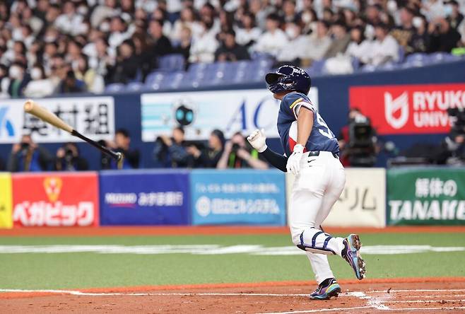 ▲ 김도영은 2일과 3일 일본에서 열린 일본프로야구 팀과 연습 경기에서 연이틀 홈런을 때리며 강한 인상을 남겼다 ⓒ연합뉴스