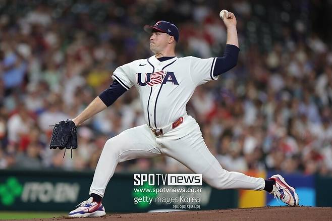 ▲ 2년 연속 사이영상 수상자인 타릭 스쿠발이 월드베이스볼클래식(WBC)에서 첫 등판이자 마지막 등판에서 영국을 상대로 3이닝 1실점을 기록했다.