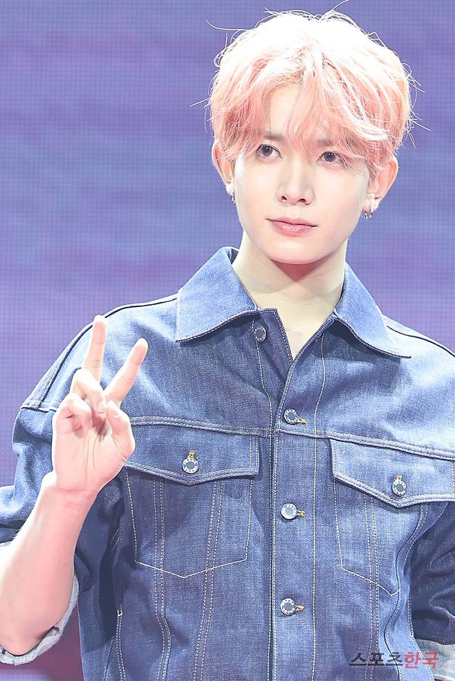 정규 2집 '로맨스 : 언톨드(ROMANCE : UNTOLD)' 미디어 쇼케이스에 참석한 그룹 엔하이픈(ENHYPEN) 희승. ⓒ이혜영 기자 lhy@hankooki.com