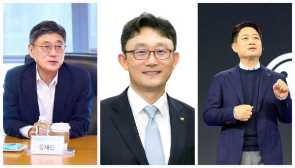 정재헌(왼쪽부터) SK텔레콤 대표, 박윤영 KT 차기 대표 후보자, 홍범식 LG유플러스 대표. / 뉴스1