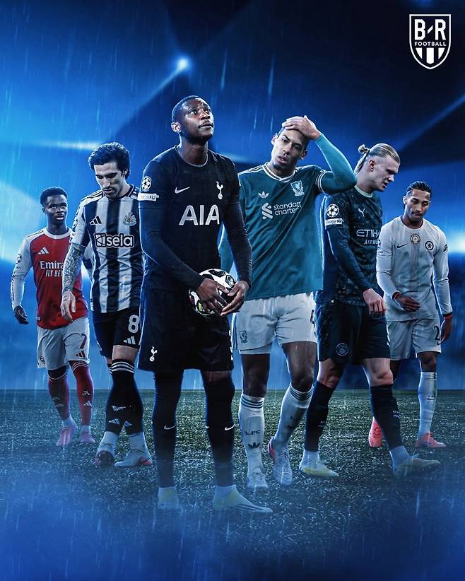 2025~26 UCL 16강 1차전에 나선 EPL 6개 구단이 도합 2무 4패 16실점에 그치며 자존심을 구겼다. 사진=블리처 리포트 SNS