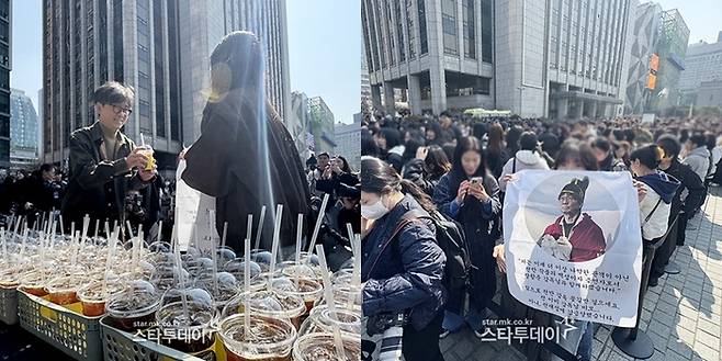 항준, ‘왕사남’ 1200만 돌파 기념 커피차 이벤트. 사진 I 강영국 기자