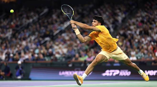 시즌 16연승을 질주하며 인디언 웰스 4강에 오른 알카라스. 게티이미지