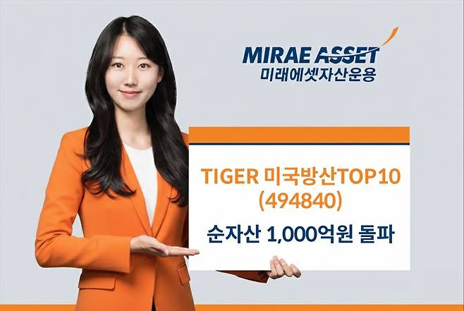 TIGER 미국방산TOP10 순자산 1000억 원 돌파. 미래에셋자산운용