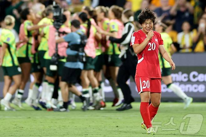 북한 여자축구가 호주에 패해 아시안컵 8강에서 탈락했다.ⓒ AFP=뉴스1