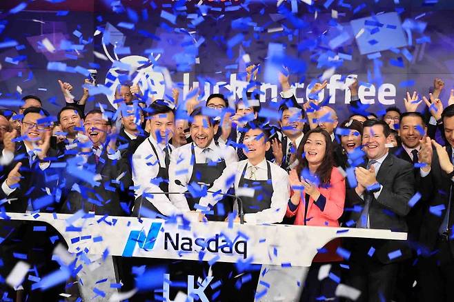 2019년 5월 미국 증시에서 기업 공개(IPO)에 나선 루이싱 커피. 사진 나스닥