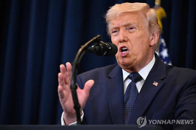 기자회견하는 트럼프 미국 대통령 (AFP=연합뉴스)