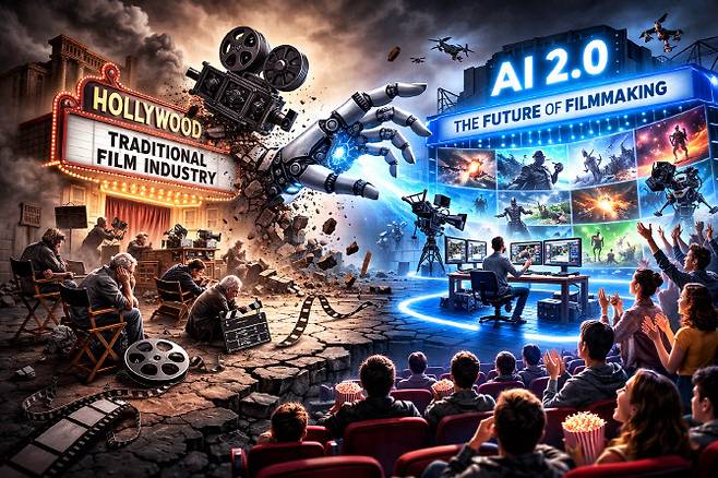 시댄스 2.0의 등장에 긴장하는 영화계 분위기(사진=챗gpt 생성 이미지)