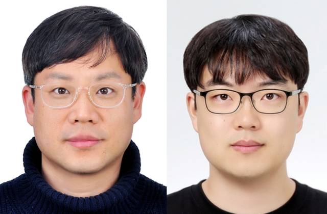 사진 왼쪽부터 DGIST 전기전자컴퓨터공학과 이정협 교수, 김근하 박사후연수연구원. DGIST 제공.