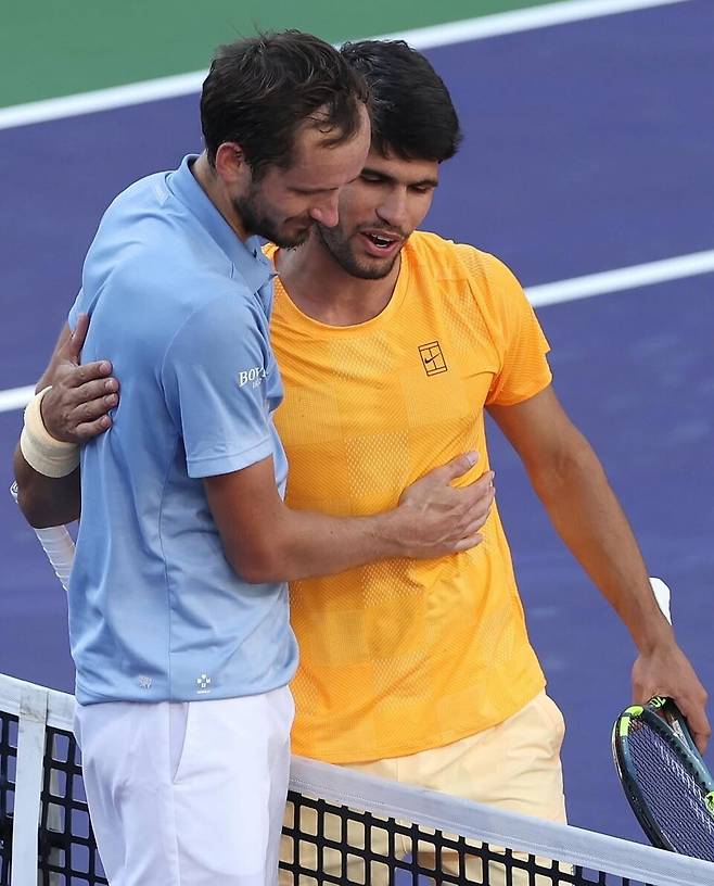 경기 뒤 다닐 메드베데프와 카를로스 알카라스. 사진/알카라스 인스타그램