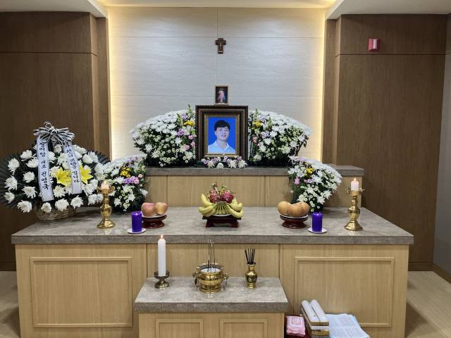 ▲뚜안 씨의 한국 빈소 풍경. ⓒ프레시안(손가영)