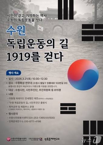 '수원 독립운동의 길 1919를 걷다' 포스터.