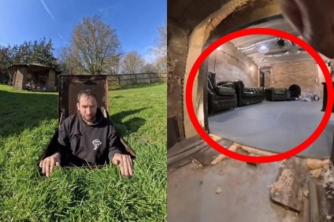 제3차 세계대전에 대비해 자택 마당에 실제 항공기 동체를 활용한 ‘거대 지하 벙커’를 구축 중인 영국 유튜버 데이브 빌링스(44)가 화제를 모으고 있다. 데이브 빌링스 인스타그램 캡처