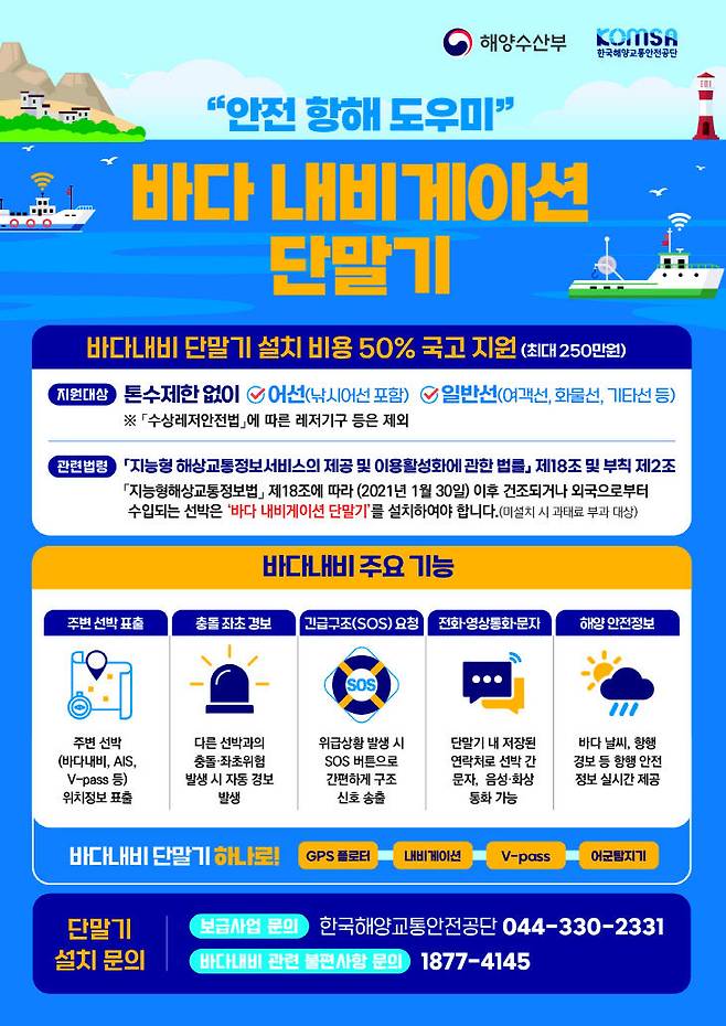 바다내비 단말기 보급사업 리플렛. (사진=해수부 제공)